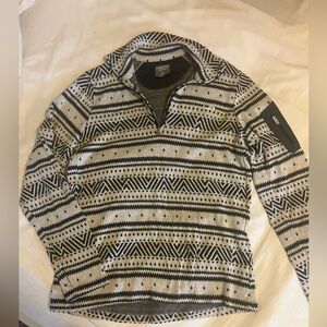 Icebreaker Merino Women’s Large Baselayer Mockneck 1/2 Zip Geometric Design